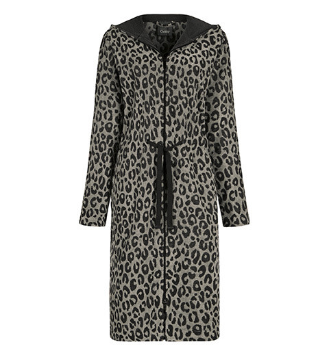 Bademantel Gr.L TWO-TONE LEO in Basalt aus Baumwolle