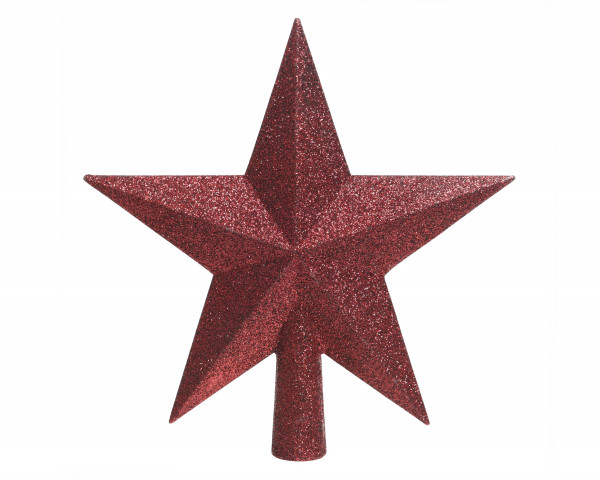Baumspitze STAR rot in rot aus Kunststoff