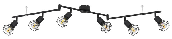 Wand-/Deckenspot XARA I in schwarz aus Metall