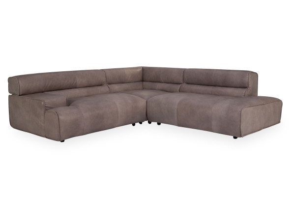 Polsterecke ZEFERINO LICATA in grau aus Leder