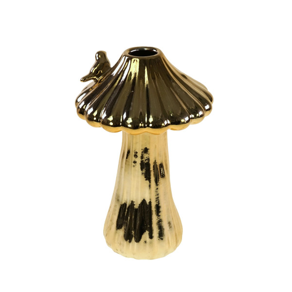 Vase PILZ in goldfarben aus Keramik
