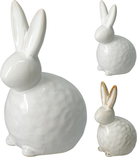 Hase in weiß aus Porzellan
