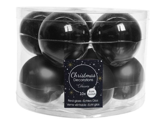 Weihnachtskugel-Box SCHWARZ in schwarz aus Glas