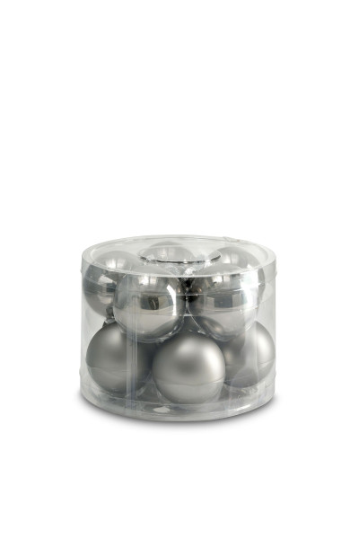 Weihnachtskugel-Box ZART GRAU in grau aus Glas