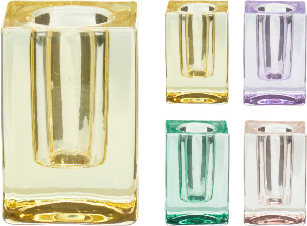 Kerzenhalter in bunt aus Glas