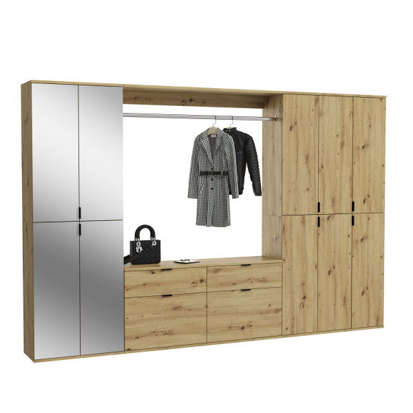 Garderobe PROJEKT X in Artisaneiche aus Dekor