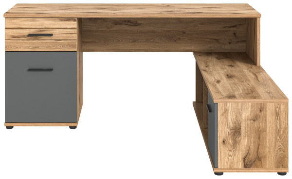 Winkelschreibtisch MASON in mehrfarbig aus MDF furniert