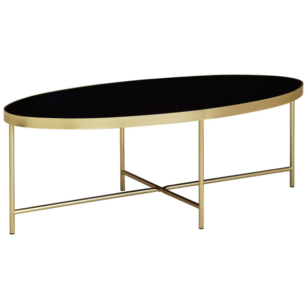 Couchtisch in goldfarben aus Glas