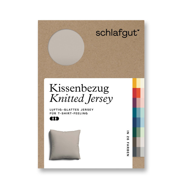 Kissenbezug Knitted Jersey in sand aus Mischgewebe