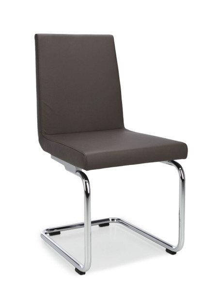 Freischwinger ROLF BENZ 620 in grau aus Leder