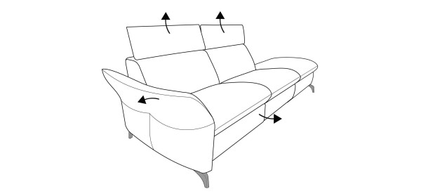 Sofa himolla 2,5 Sitzer MAINSTADT in ocker aus Stoff