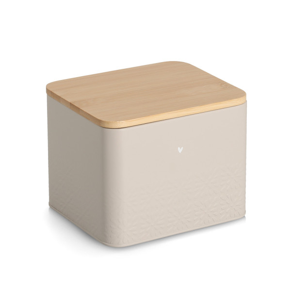 Vorratsdose HEART 3000 ml in Greige aus Materialmix