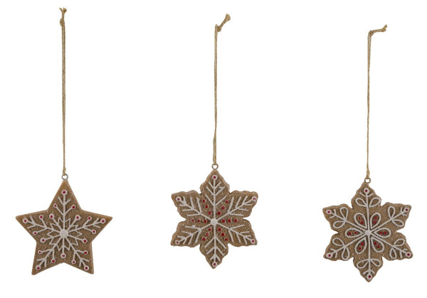 Christbaumschmuck Hänger STERN in braun aus Kunststoff