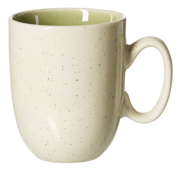 Henkelbecher SKOG in grün aus Steingut