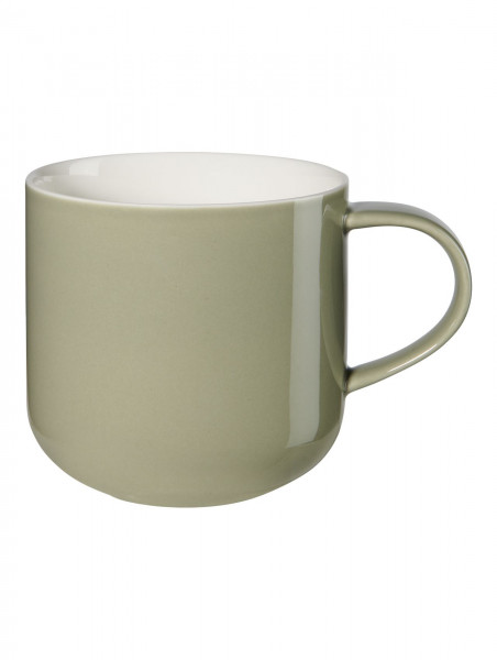 Henkelbecher COPPA in grün aus Porzellan