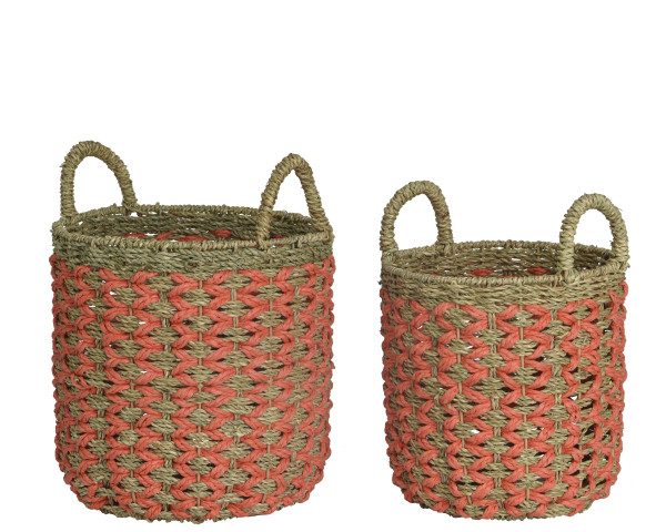 Korb mit Henkel in orange aus Papier