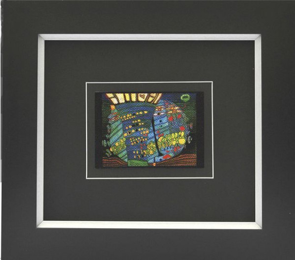 Kunstdruck HUNDERTWASSER in mehrfarbig aus Glas