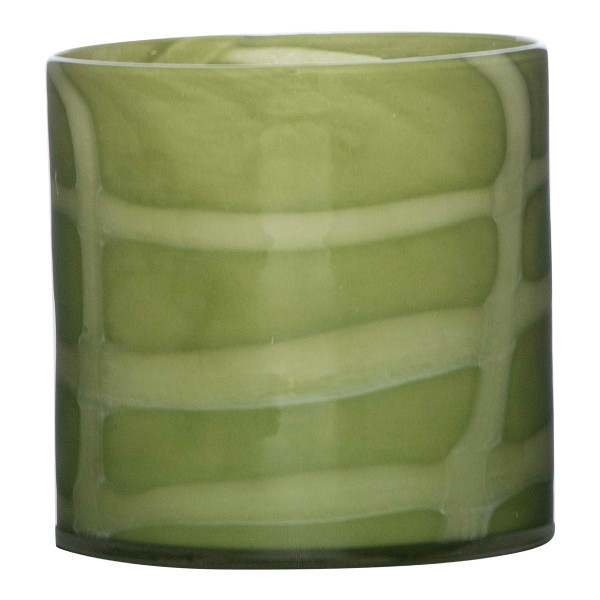 Teelichthalter ASTRA SOLID in grün aus Glas