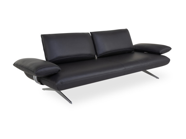 Sofa 3 Sitzer MONDO CRESPA in schwarz aus Leder
