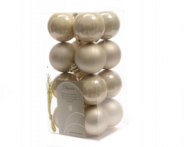 Weihnachtskugel-Set LUXE in beige aus Kunststoff