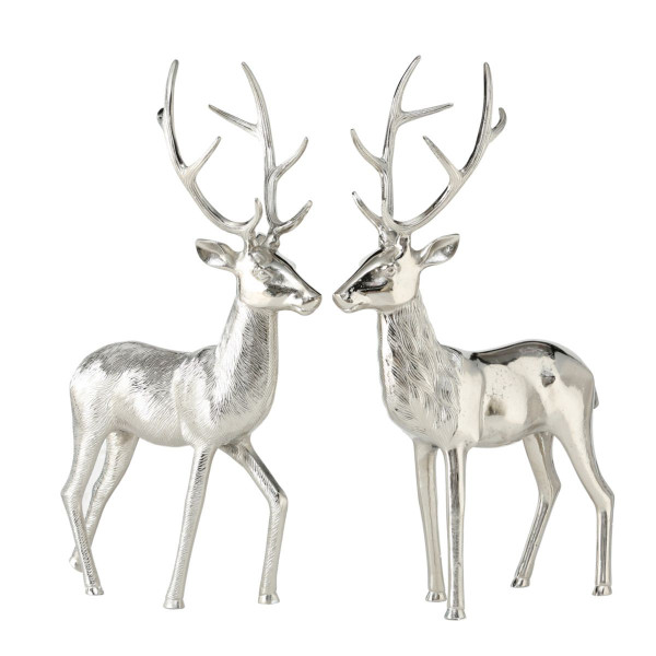 Hirsch in silberfarben aus Aluminium