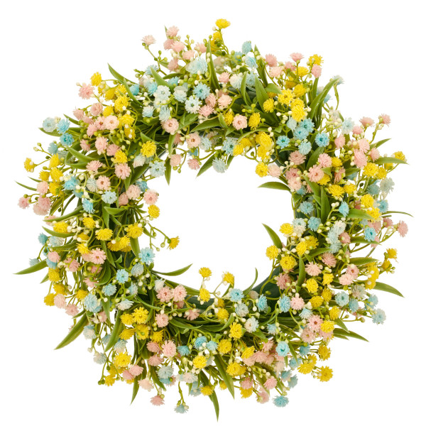 Schleierkrautkranz in bunt aus Kunststoff