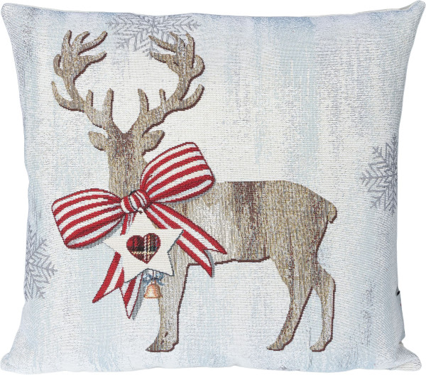 Kissenhülle COUNTRYSIDE DEER in rot aus Mischgewebe