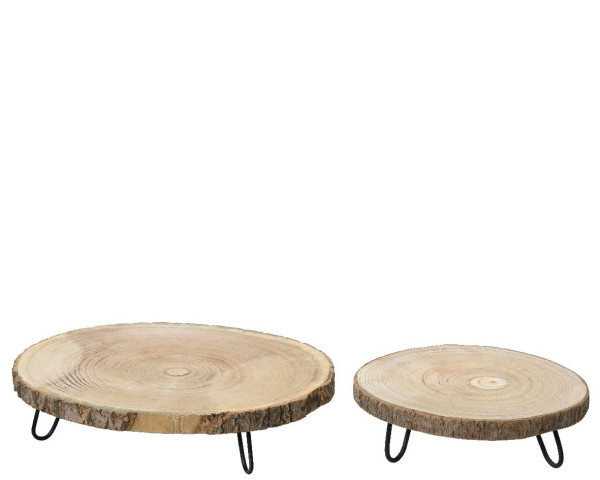 Dekoteller in beige aus Holz