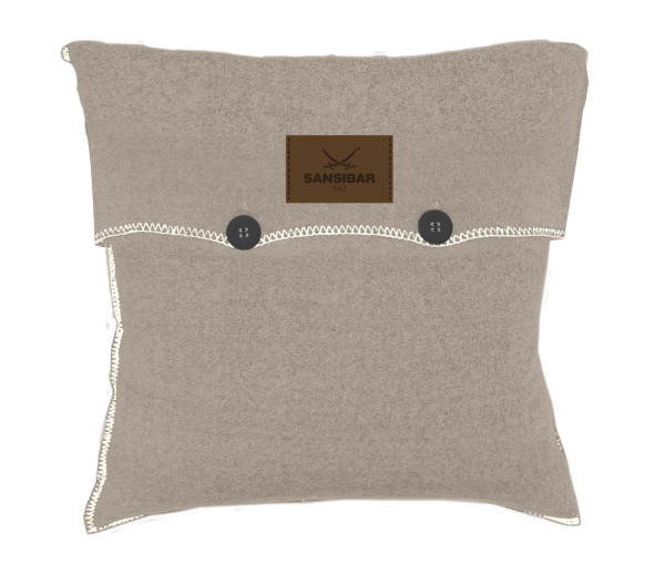 Kissenhülle SANSIBAR taupe in taupe aus Mischgewebe