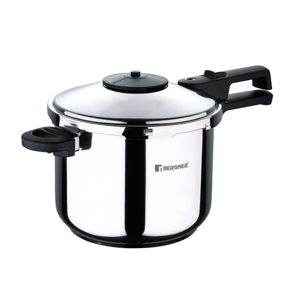 Schnellkochtopf CRETA in silberfarben aus Edelstahl