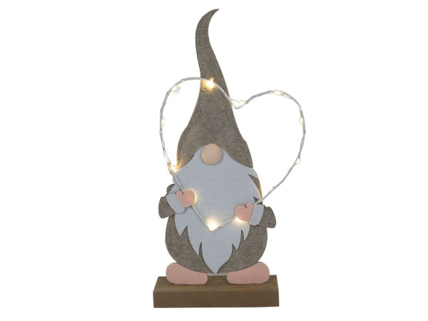 Wichtel LED HEART in grau aus Filz