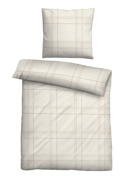 Bettwäsche Satin in beige aus Baumwolle