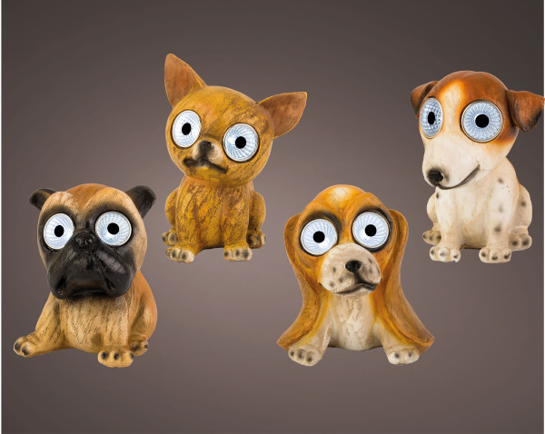 Dekofigur SOLAR HUND in mehrfarbig aus Polyresin