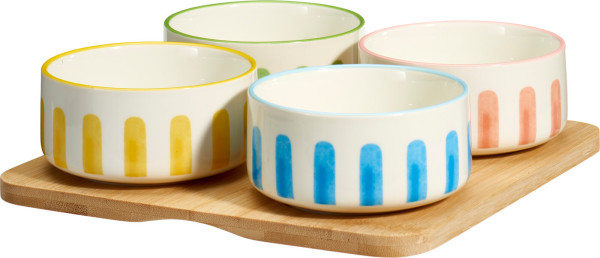 Servier-Set RAINBOW in mehrfarbig aus Steinzeug