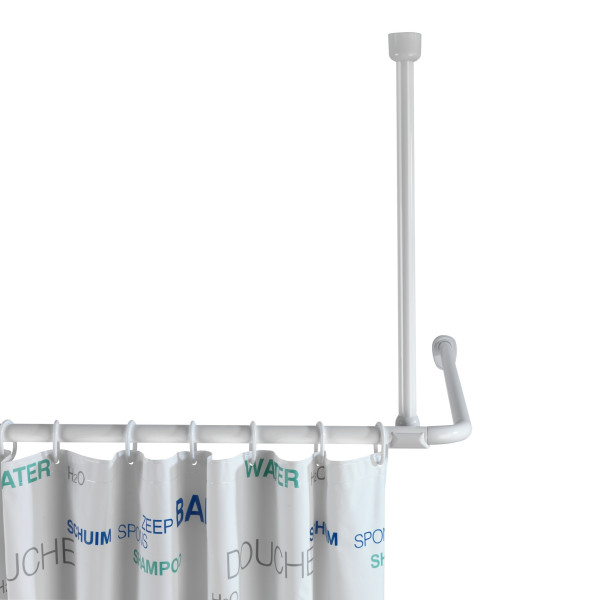 Deckenstütze für Duschstangen in weiß aus Aluminium