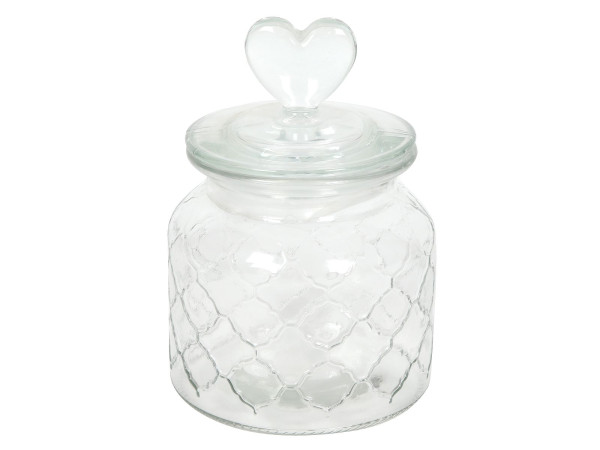 Vorratsdose HEART in transparent aus Glas