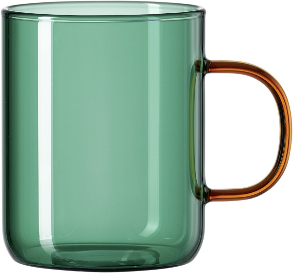 Henkelbecher AMIRA in petrol aus Glas
