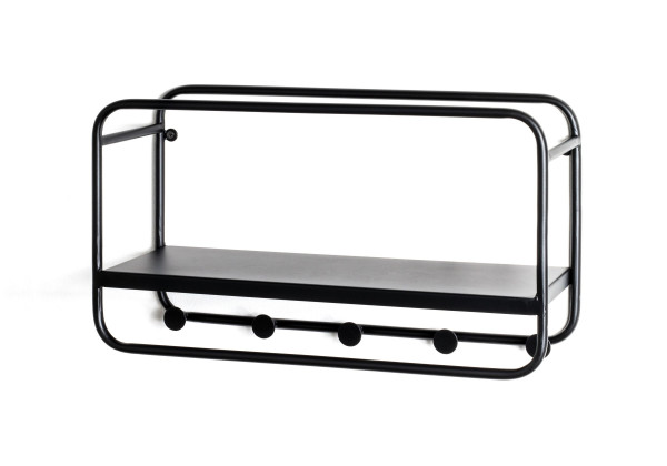 Wandgarderobe in schwarz aus Metall
