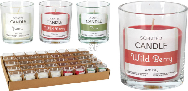 Duftkerze im Glas in mehrfarbig aus Wachs