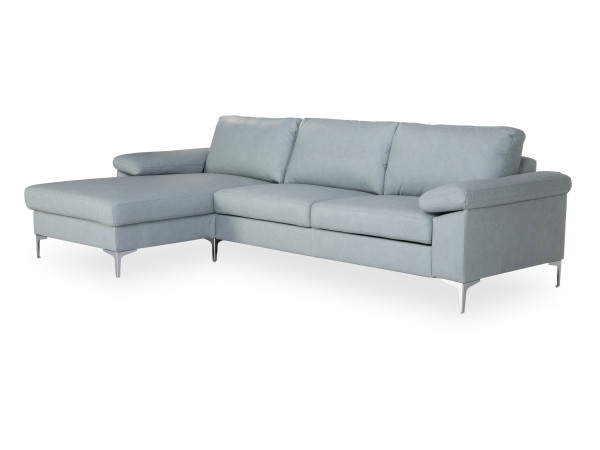 Polsterecke COLLINS 2.0 in Lightblue aus Leder