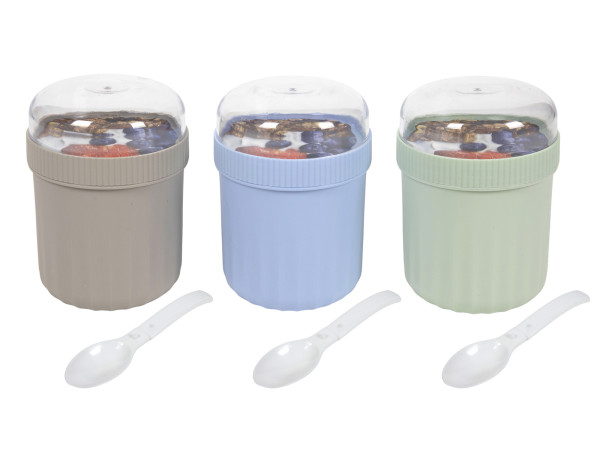 Joghurtbecher TO GO in mehrfarbig aus Kunststoff