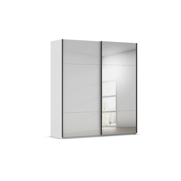 Kleiderschrank HARPER RUBY in schwarz aus Glas/Dekor