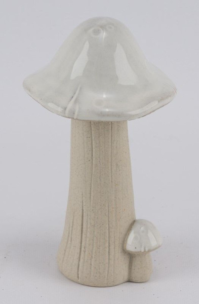 Pilz in hellgrau aus Keramik