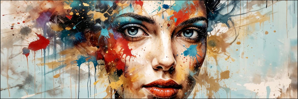 Aludibondbild COLORFUL WOMAN in mehrfarbig aus Metall