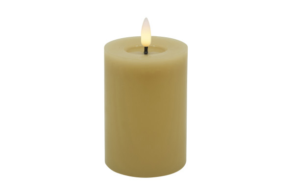 Stumpenkerze LED BASIC in vanille aus Wachs