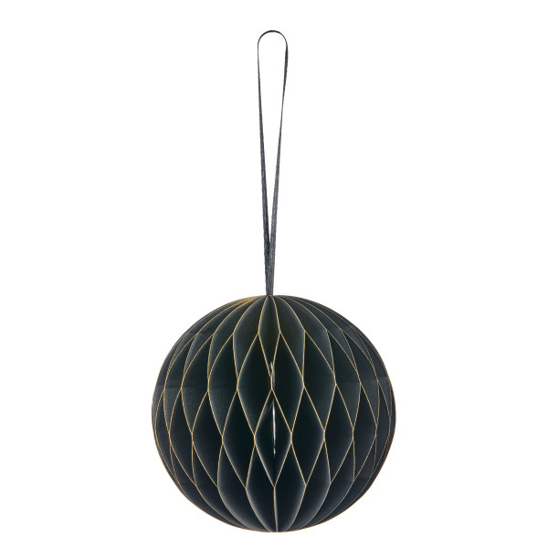 Christbaumschmuck Hänger KUGEL in schwarz aus Papier
