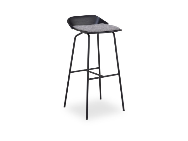 Barhocker ROLF BENZ 650 in schwarz/weiß aus Stoff