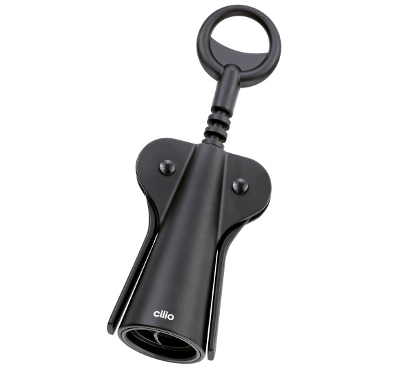 Flügelkorkenzieher cilio RISERVA in schwarz aus Metall