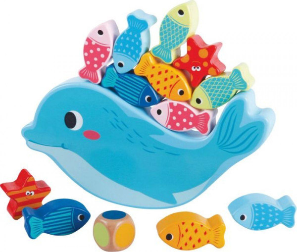 SPIELMAUS Baby BALANCE Delfin in mehrfarbig aus Holz