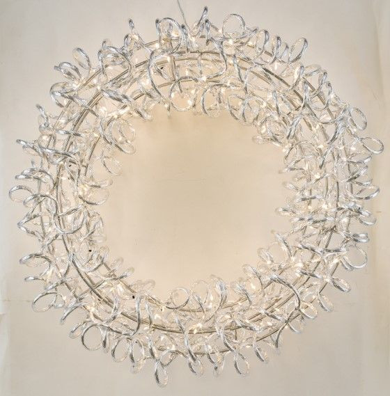 Drahtkranz LED in silberfarben aus Aluminium
